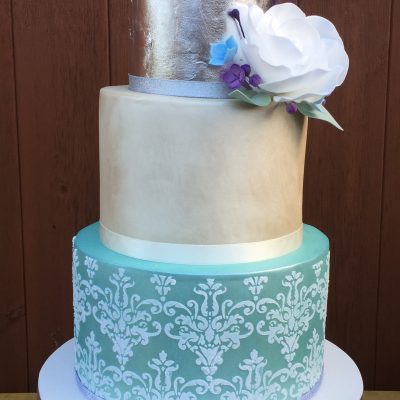 Wedding cake with edible flower