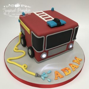 Cartoon fire engine cake