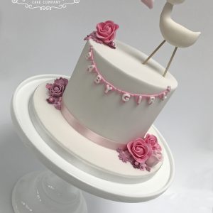 Stork birth congratulations cake